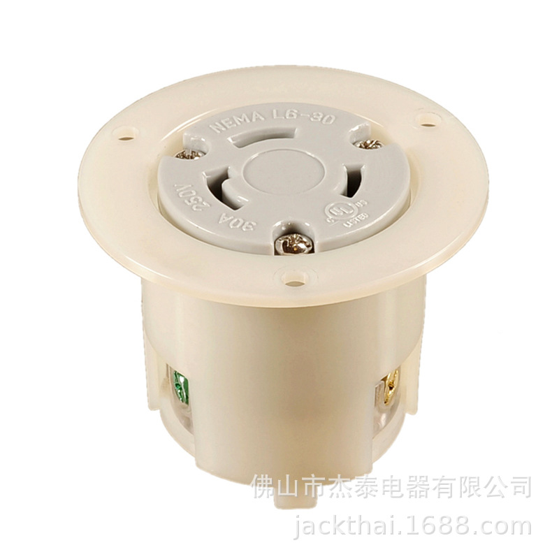 Locking Flanged Outlet NEMA L6-30R法兰插座 机箱电源输出插座