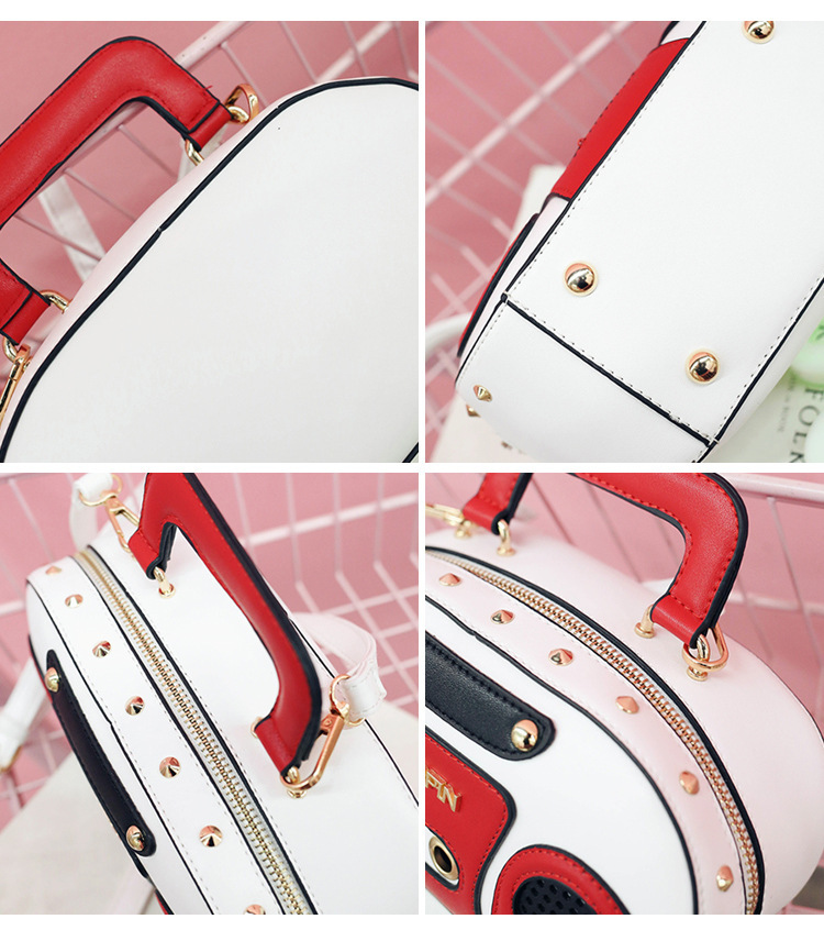 Women's Large Pu Leather Radio Fashion Oval Zipper Crossbody Bag display picture 6