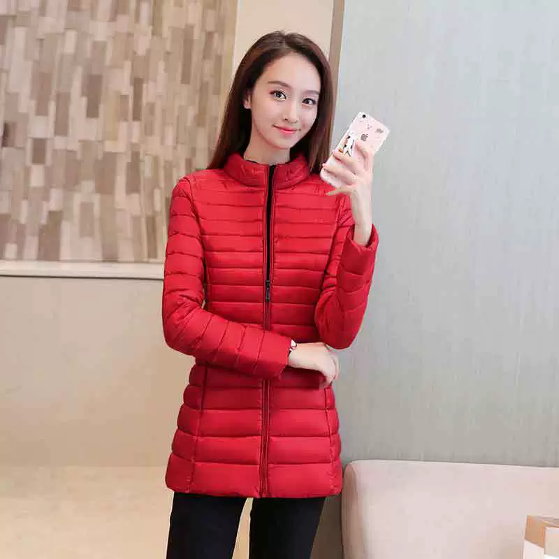 Женская осенне-зимняя куртка с хлопковой подкладкой 2021 года, новинка корейской моды, длинная легкая куртка с хлопковой подкладкой, приталенная пуховая куртка с хлопковой подкладкой, куртка с хлопковой подкладкой для матери