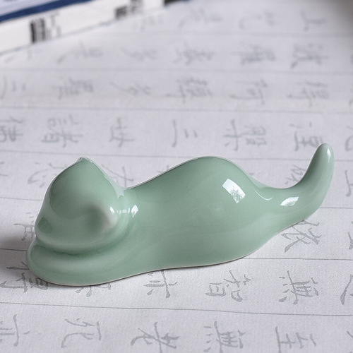 Practice Celadon Pen Rest Every Day Ceramic Brush Four Treasures of the Study Supplies Multifunctional Ruler Weight Paper Pen Mountain Pen Rest