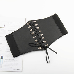 Korean fashion retro elastic shirt waistband outer wide women's skirt decorative shirt versatile corset belt