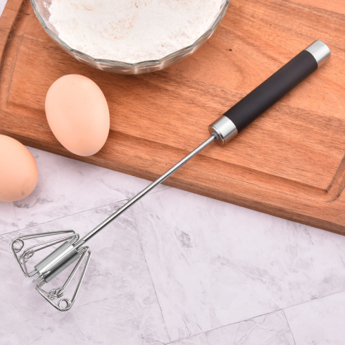 Wholesale and retail stainless steel 430 semi-automatic rotating manual egg beater batter cake mixer