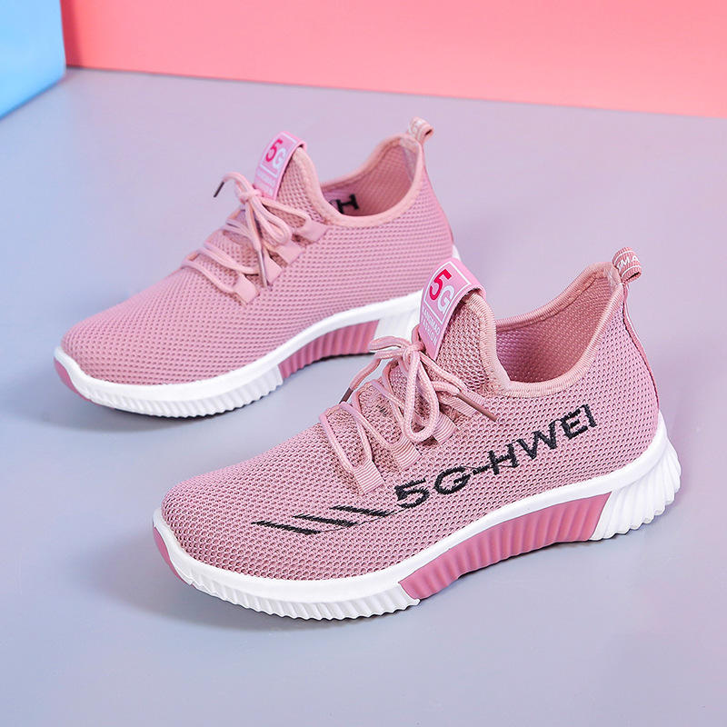 Flying Woven Sneakers Women's 2021 New Spring and Autumn Mesh Shoes Student Mesh Casual Shoes Old Beijing Cloth Shoes