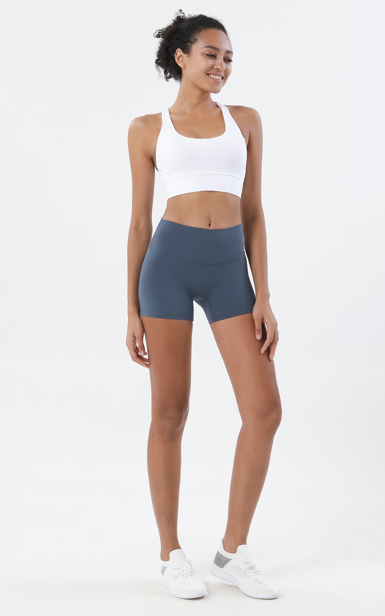 high waist double-sided grinding yoga shorts NSMYY55887