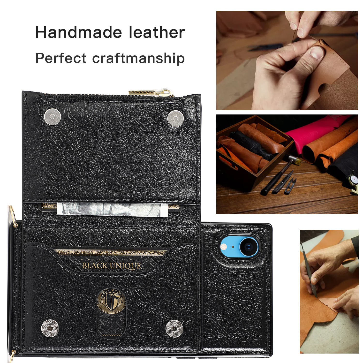 Crossbody Phone Case For Iphone 13 Wallet Protective Leather Cover_voghion.com