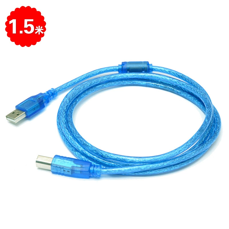 Оптовая USB-печать линия USB2.0 принтер данные соединение кабель прозрачный синий 1,5 м/10 м Microbm