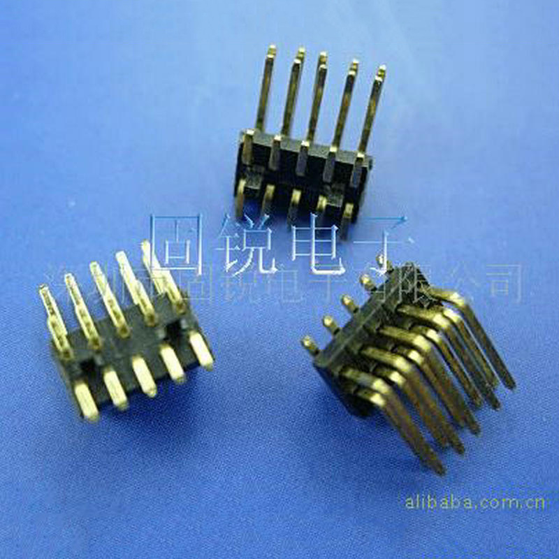 厂家定制 2.54加高双排弯排针 圆孔排针 错位排针 u型排针批发