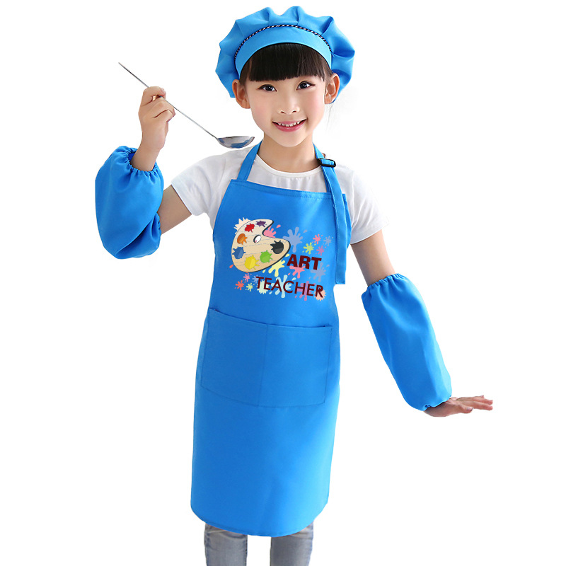 Estilo coreano moda niños delantal pintura ropa femenina niños horneando hecho a mano clase kindergarten niños comiendo delantal