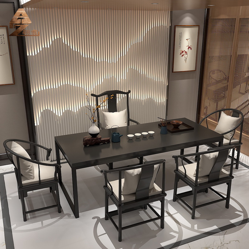 现代简约实木茶桌椅组合 复古原木功夫茶台泡茶桌厂家直销定制|ms