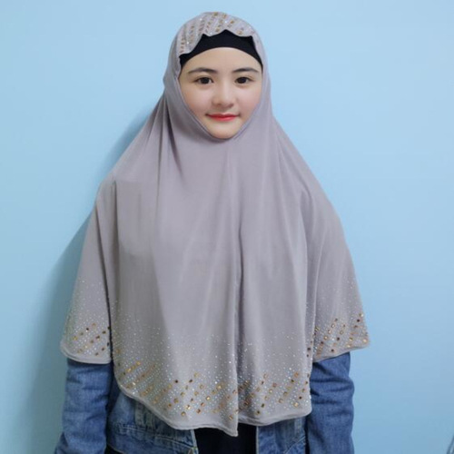Foreign trade domestic sales hot glass crystal diamond scarf hijab Arabic headscarf Baotou hat gauze scarf H053