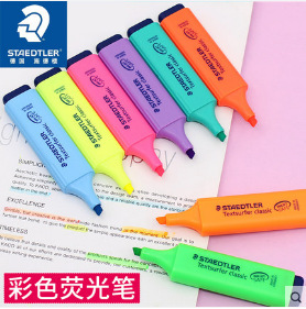 德國STAEDTLER施德樓364彩色熒光標記筆記錄號劃重點學生用淡色系