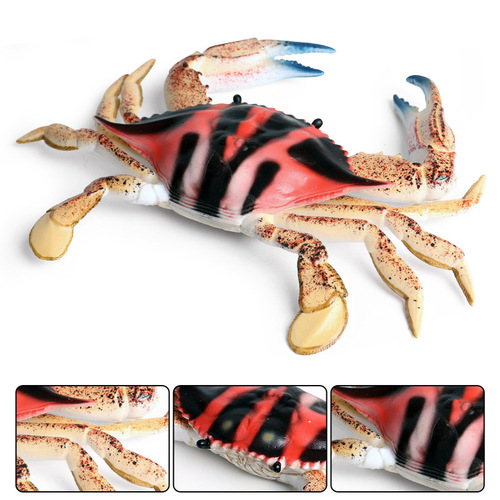 Children's solid simulation marine animal model crab safflower crab king crab swimming crab plastic toy ornaments