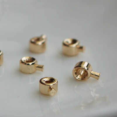 14k包金配件卡线扣珍珠手链脚链连接扣固定扣diy饰品配件批发|ru
