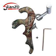 弓箭器材 迷彩四指握式撒放器 铝合金射箭握撒复合弓配件厂家直销