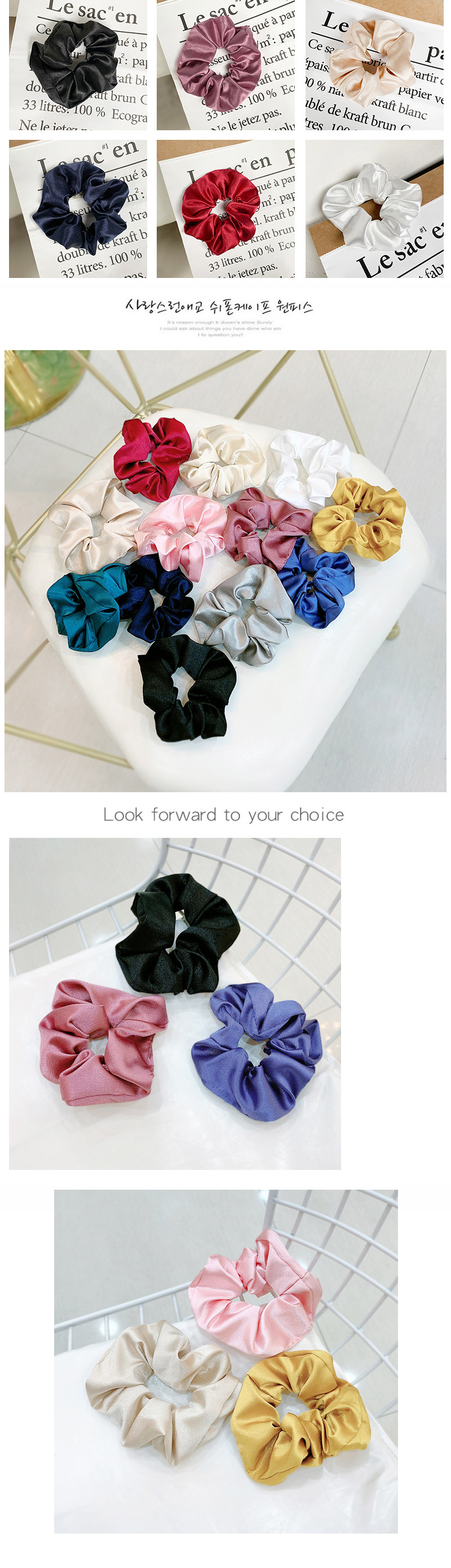 Satin Hair Ring Korean New Fashion Sweet Cheap Hair Rope Wholesale display picture 2