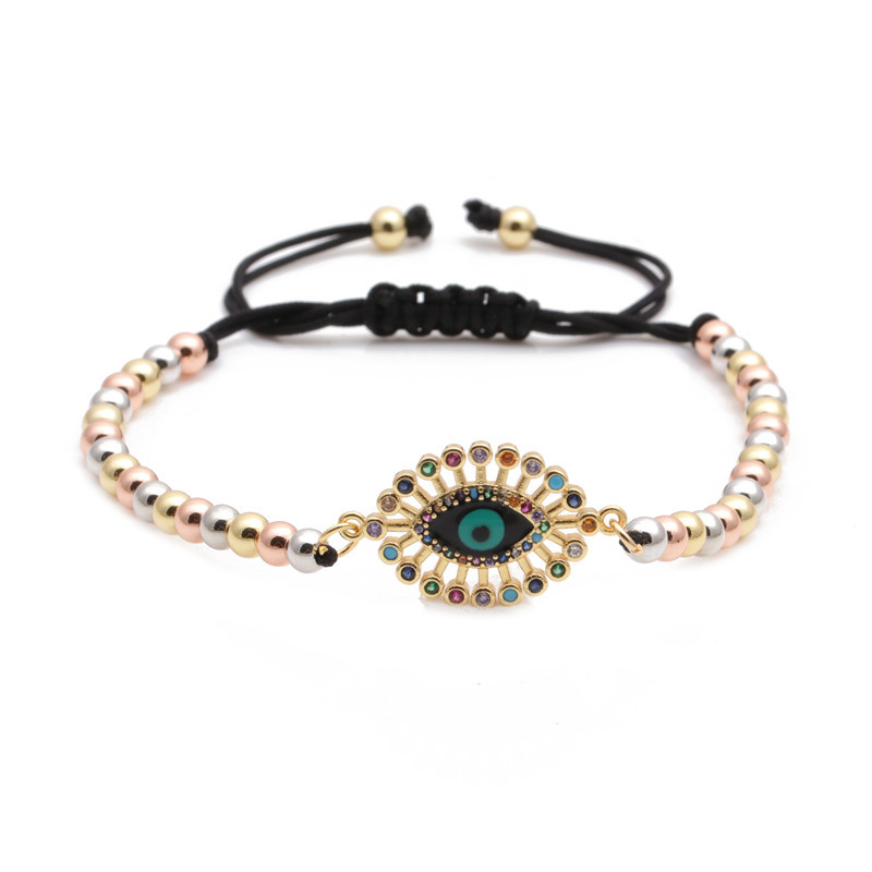 fashion trend new products micro-set zircon evil eye adjustable ladies bracelet wholesale nihaojewel