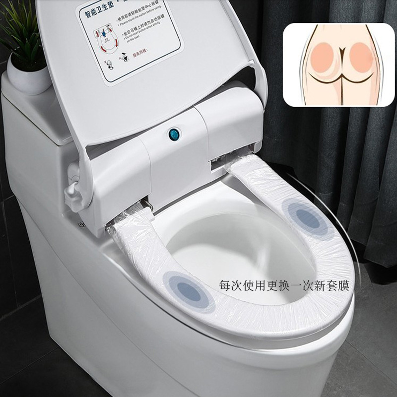 洒店家庭卫生自动换套马桶智能坐圈加热电动大管道座便器|ru