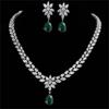 Jewelry for bride, set, necklace, earrings, zirconium, accessory, Korean style, European style, wholesale