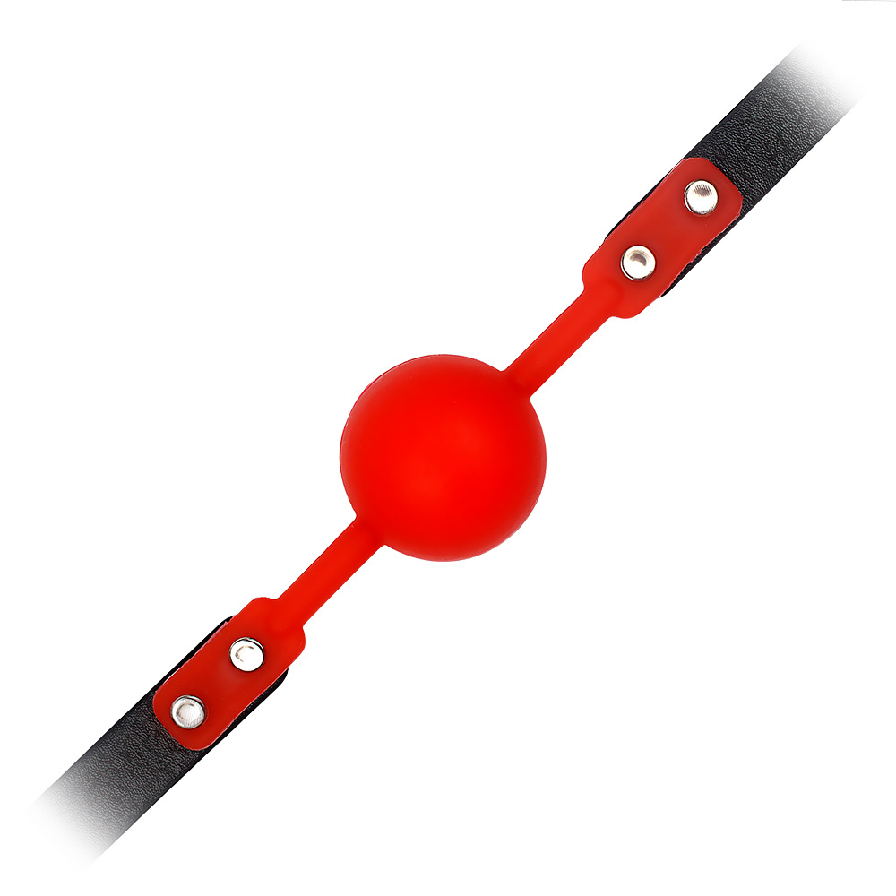 Spaß Erwachsene SM Flirt Spielzeug Leidenschaft Training Leder Silikon Mund Plug Ball_voghion.com