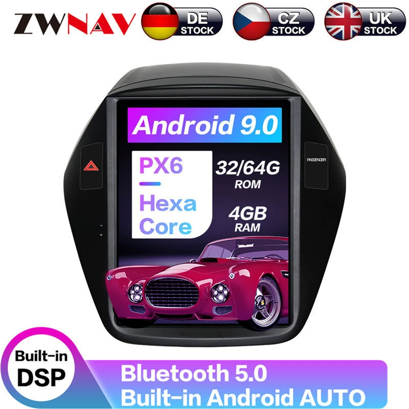 Подходит для современной IX35, выделенной для навигации с большим экраном, все-в-одном, Android 9.0, шестиядерный, 4 + 64G с большой памятью