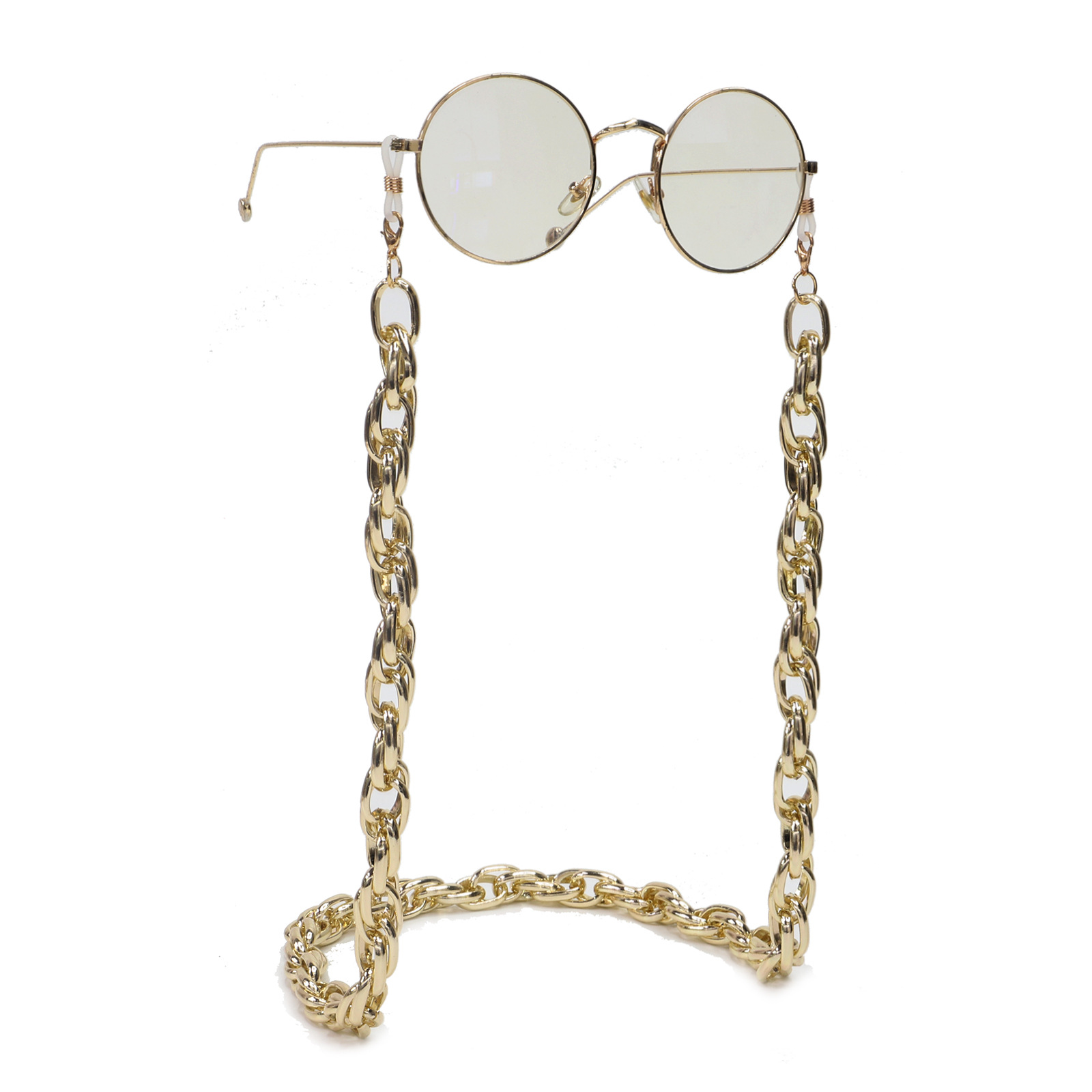 Fashionable And Simple Color Retention Gold Thick Aluminum Chain Glasses Rope Metal Glasses Chain Wholesale Nihaojewelry display picture 3