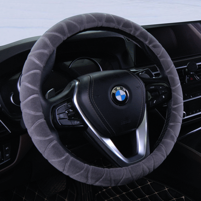 Plush Steering wheel cover automobile handle grip Aprons winter Flannel Steering wheel cover Eight handle grip Skin