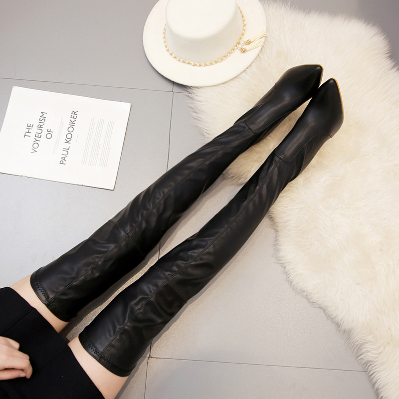 Women's boots 2020 AliExpress European and American boots over the knee sexy stiletto high heel versatile slimming women's yxb226 leather surface