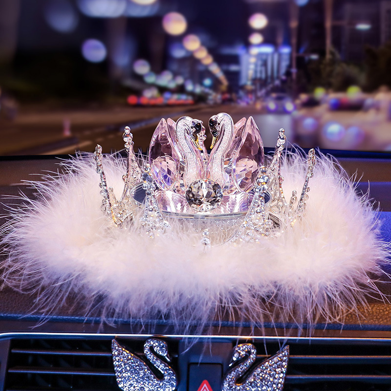 핑크 스완 향수 시트 + 크라운 A + 깃털 미끄럼 방지 매트