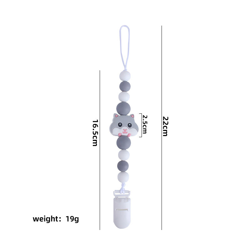 Bebé de plástico chupete clip bebé calmante Cadena de chupete de silicona hamster cadena anti-caída Amazon nueva caliente