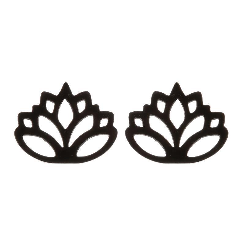 Ear Studs Classification 1 Pair Quantity PVD Coated 18K Gold Real Gold Plated Heart Shape Flower 304 Stainless Steel Simple Style Waterproof Non Tarnish Ear Studs