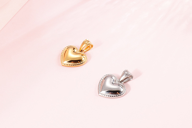 Acier Au Titane Plaqué Or 18K Cœur display picture 8