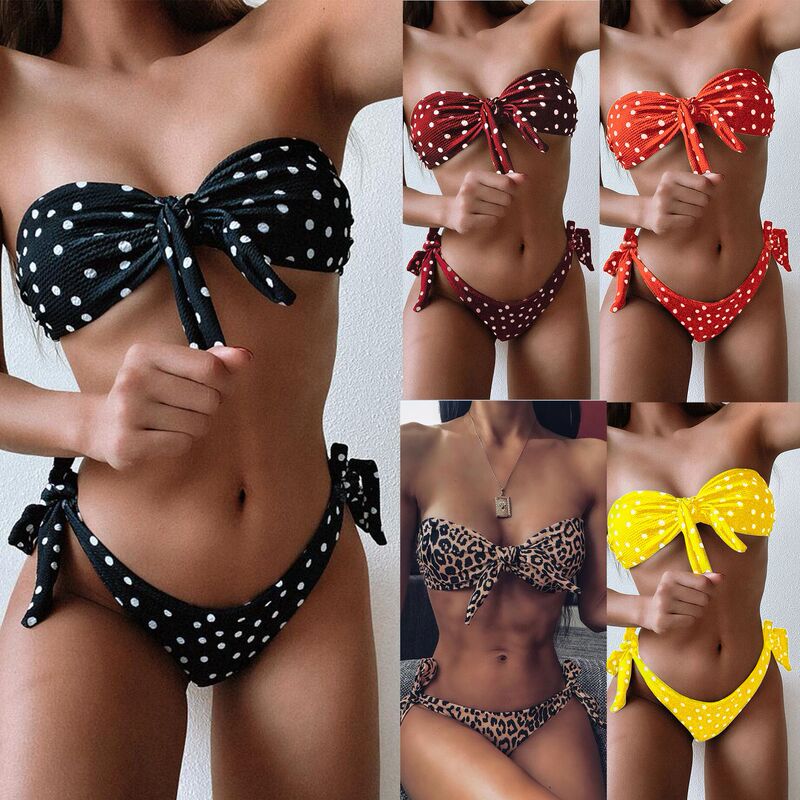 bikini 2020 Foreign Trade Women's Swimsuit AliExpress Dot Print Sexy bikini Split bikini bikini 2020 Foreign Trade Women's Swimsuit AliExpress Dot Print Sexy bikini Split bikini