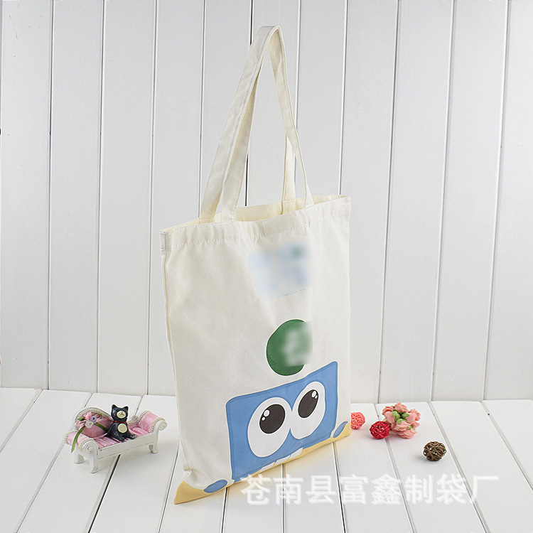 棉布彩色印刷手提帆布购物袋学生单肩背资料收纳袋批发帆布袋