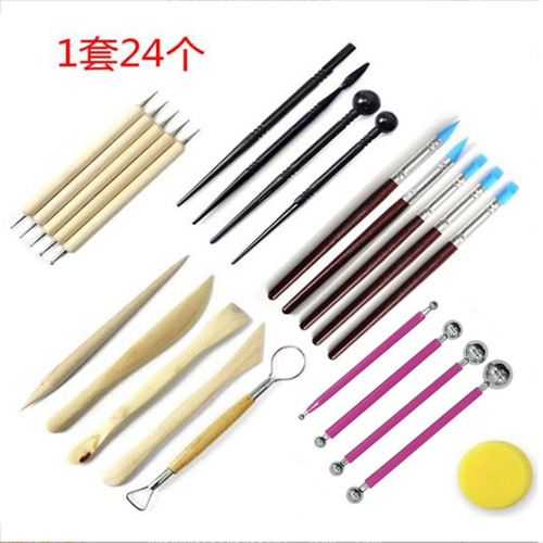 24-piece pottery clay tool set, pottery tools, carving knife set, handmade DIY soft clay carving tools
