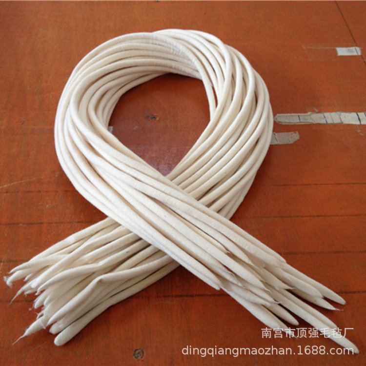 批发生产吸油羊毛毡绳导油滴油过滤毛毡筒耐磨润滑圆形毛毡条、线