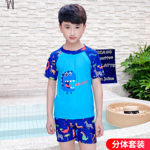 儿童泳衣男童分体游泳衣套装小孩中大童宝宝婴儿防晒速干泳裤装备