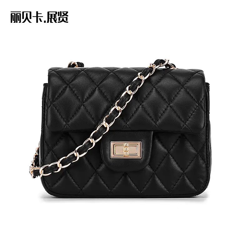 源头工厂时尚女包韩版头层羊皮包小香风菱格链条包外贸单肩斜挎包