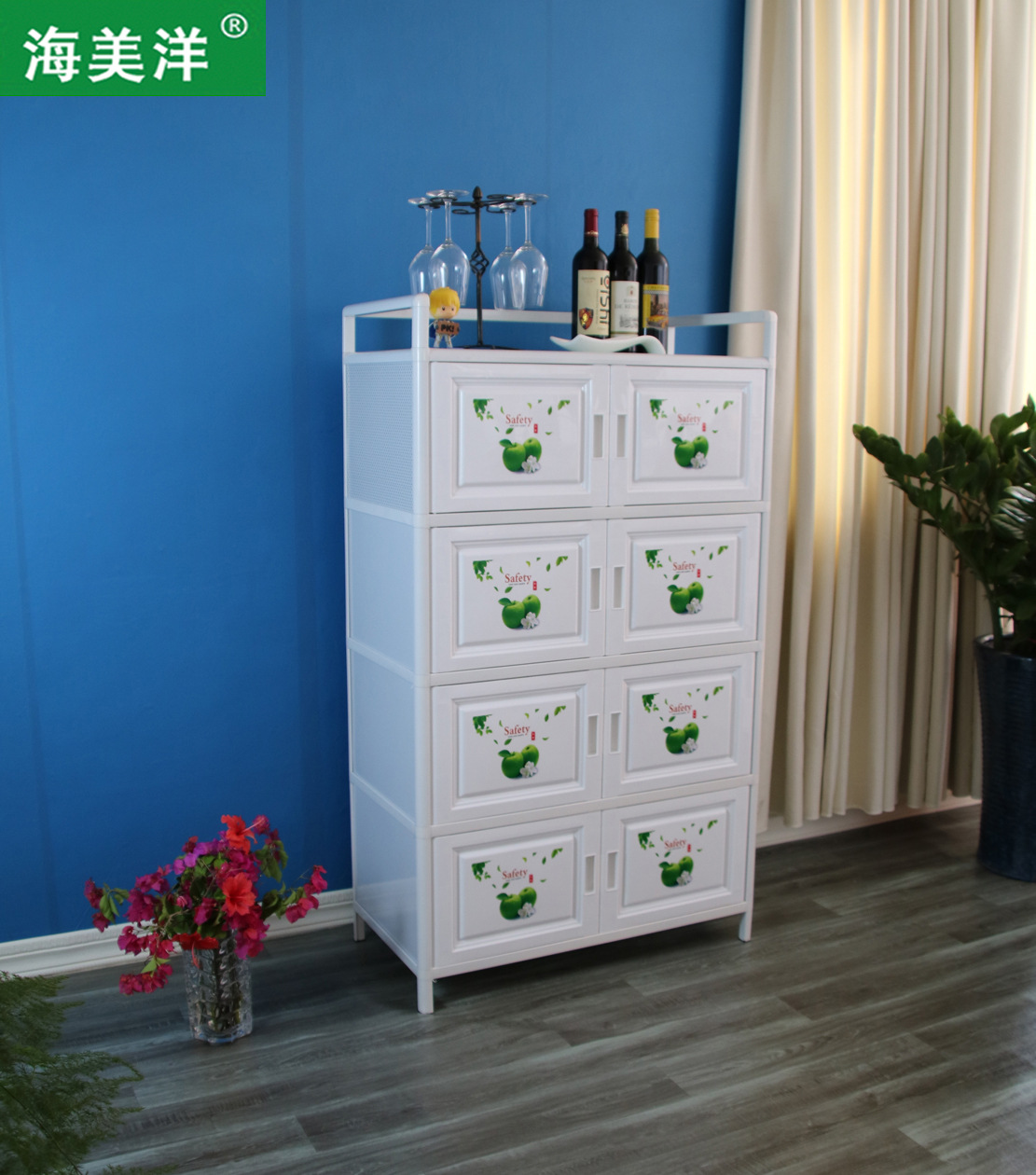 碗柜厨房柜置物柜收纳柜子储物柜简易组装厨柜铝合金经济型橱柜