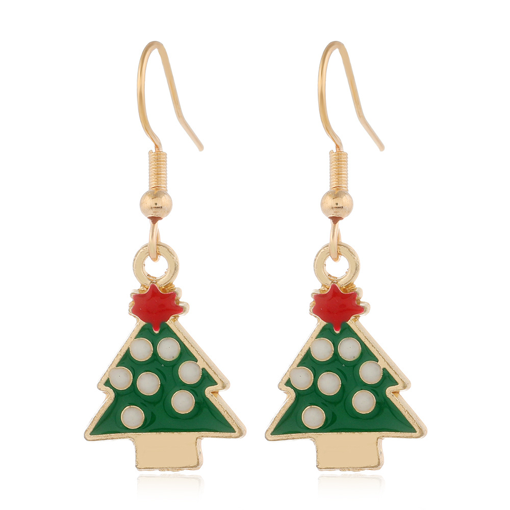 Cartoon Christmas Alloy Dripping Santa Claus Elk Earrings Set Wholesale Nihaojewelry display picture 17