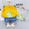 Autumn cartoon set, scarf, denim shirt, 2021 collection, Korean style, long sleeve