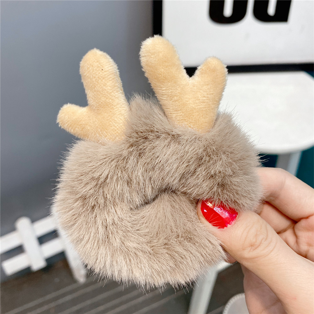 New  Plush Bunny Ear Hair Tie Cute Rabbit Fur Hair Ring display picture 13