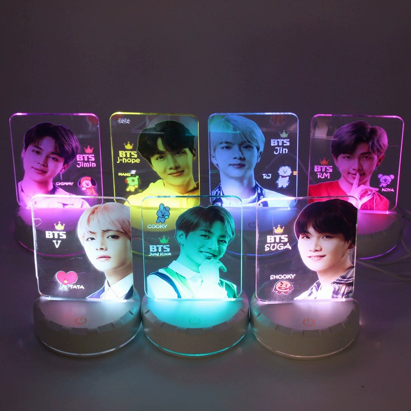 BTS вокруг Чэнчжимин Тайхэн Цветная светодиодная ак lantern фонарик фонарик Ночной фонарь 001