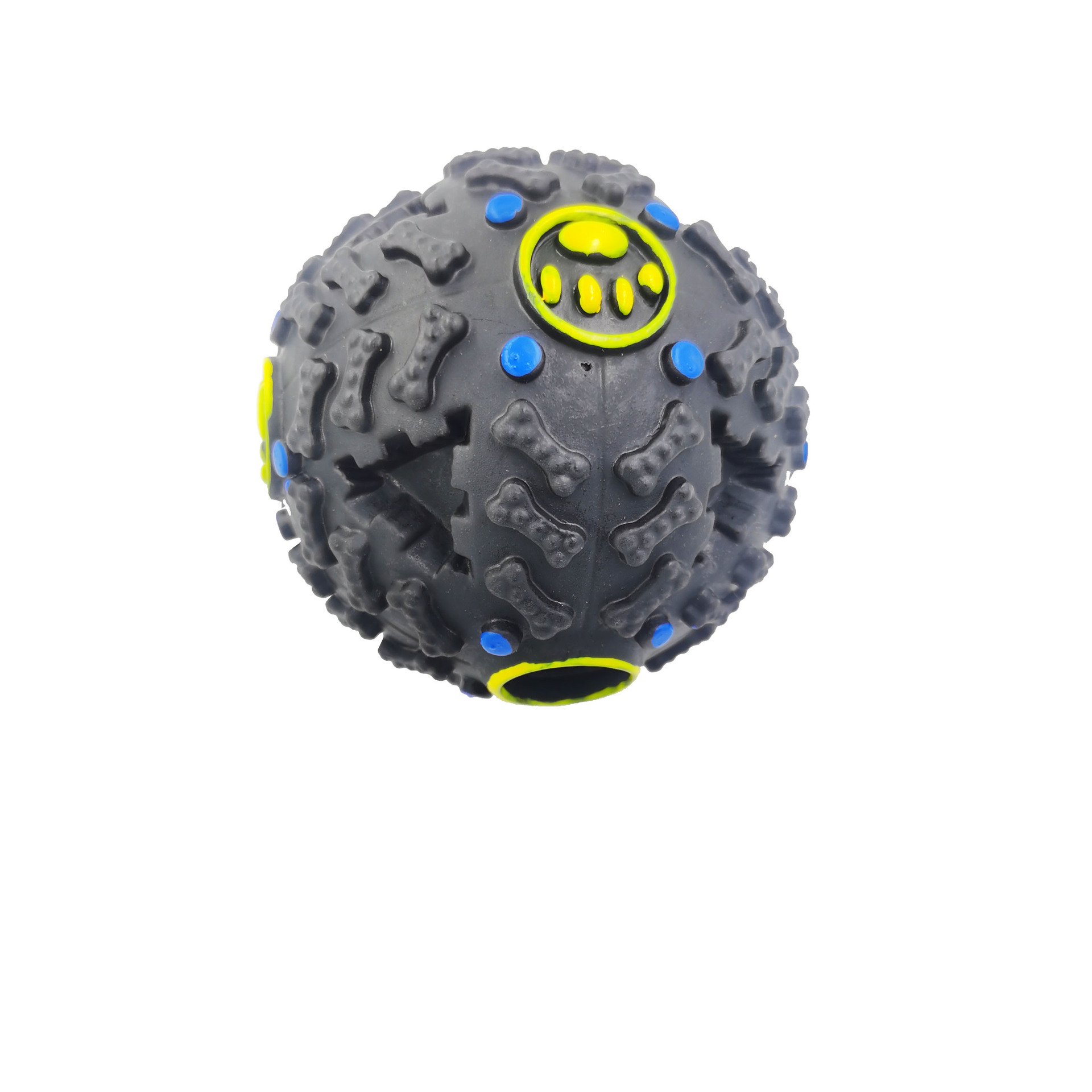 Fabricante en stock perro sonido merienda Bola de fuga de alimentos juguete molar rompecabezas extraño bola Dispositivo de fuga suministros de alimentos para mascotas