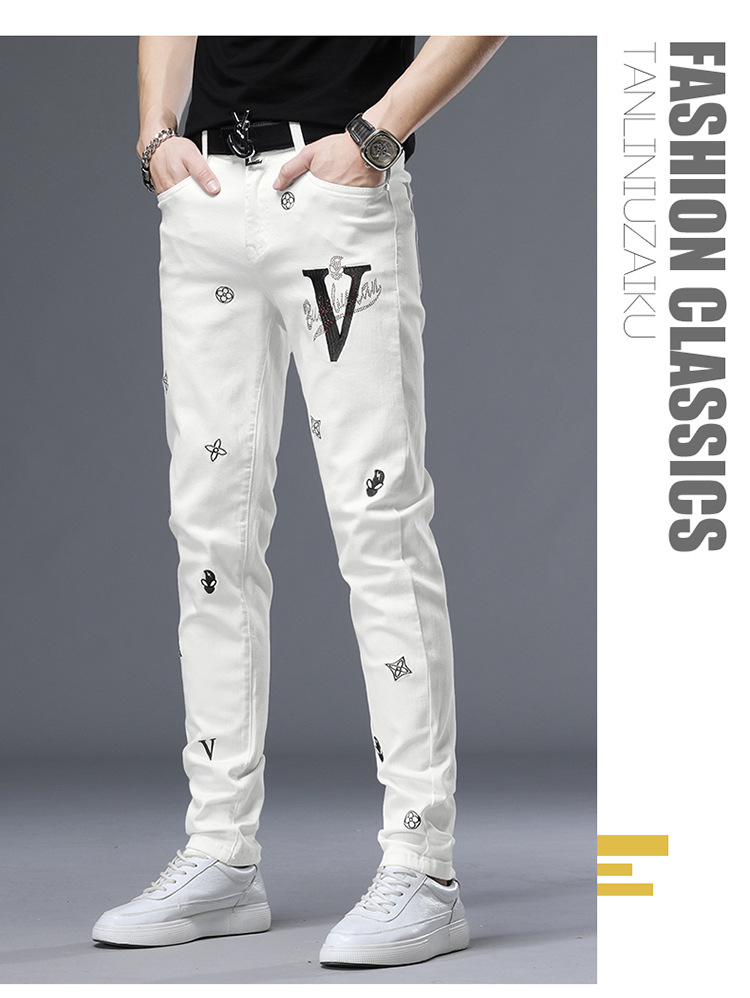 Pantalon Jeans blancs de marque - Ref 3431005 Image 18