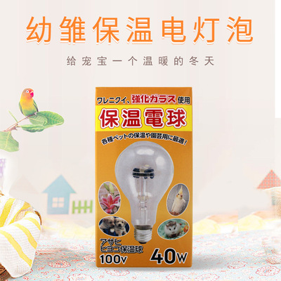 日本宠物取暖保温不发光电灯泡40W60W100W动物用鸟幼猫幼狗加热