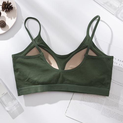 [Factory direct sales] Pure cotton all-in-one pure cotton back-beautiful underwear push-up beautiful back camisole sports wrap tube top