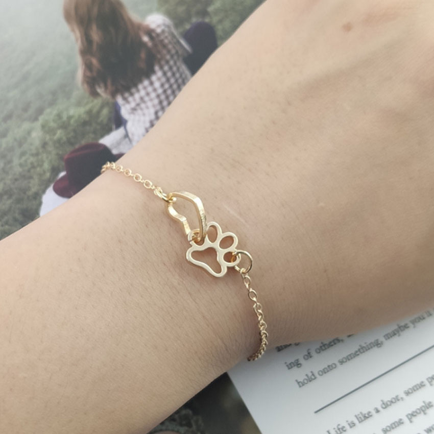 Love Dog Print Bracelet Female Foot Chain Simple Personality Dog Claw Bracelet Set Small Commodity