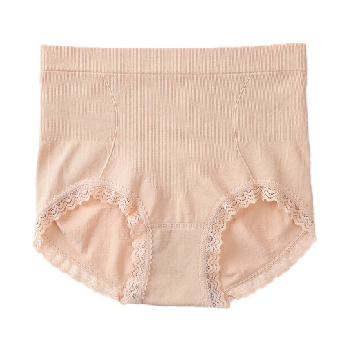 Large size high waist tummy control lace graphene antibacterial underwear for girls seamless butt lift cotton crotch boxer briefs for women