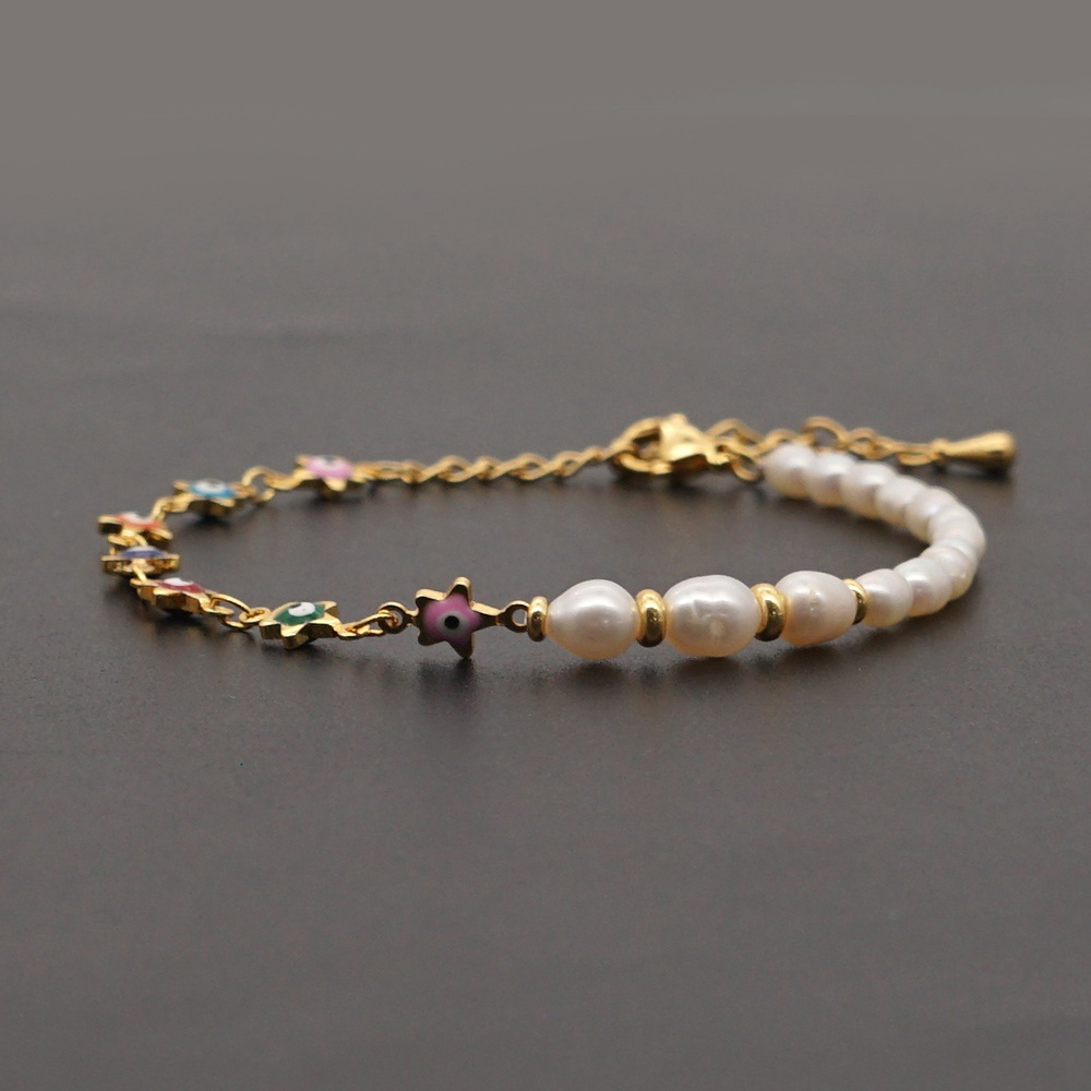 Retro Ethnic Style Color Eye Beads Simple Baroque Natural Freshwater Pearl Bracelet display picture 15