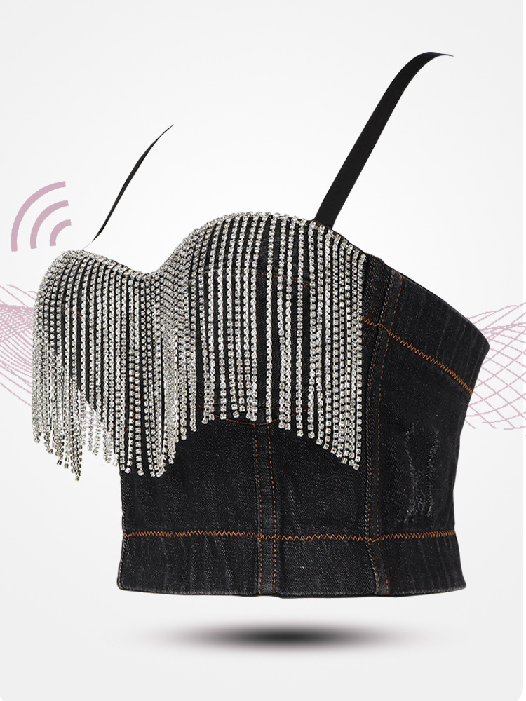 fringed diamond decor cami top NSQG63574